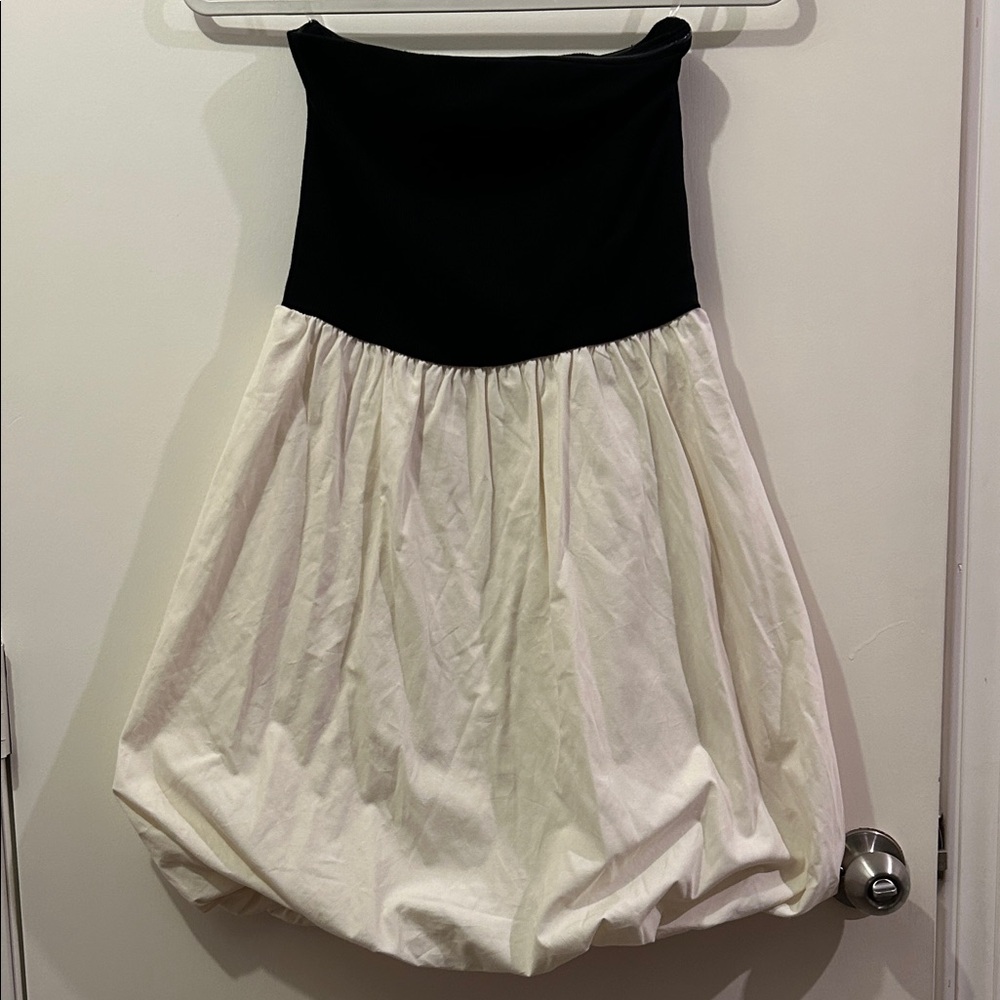 Strapless white dress
